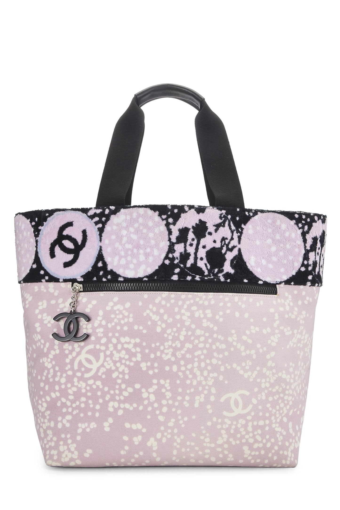 Chanel, Pre-Loved Pink Terrycloth & Canvas 'CC' Tote, Pink