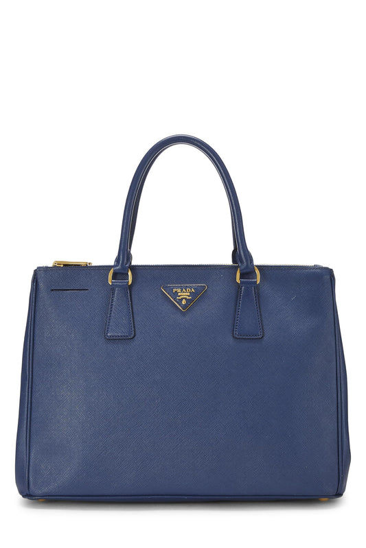 Prada, sac fourre-tout Executive moyen en saffiano bleu d'occasion, bleu marine