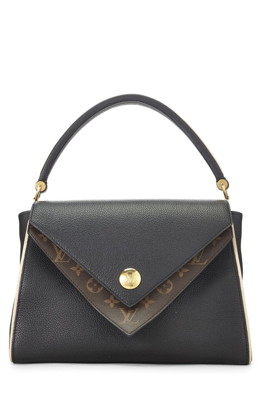 Louis Vuitton, Bolso negro con doble V y monograma Pre-Loved, Negro