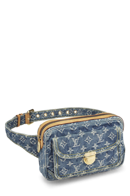 Louis Vuitton, sac banane en denim Monogram d'occasion, bleu