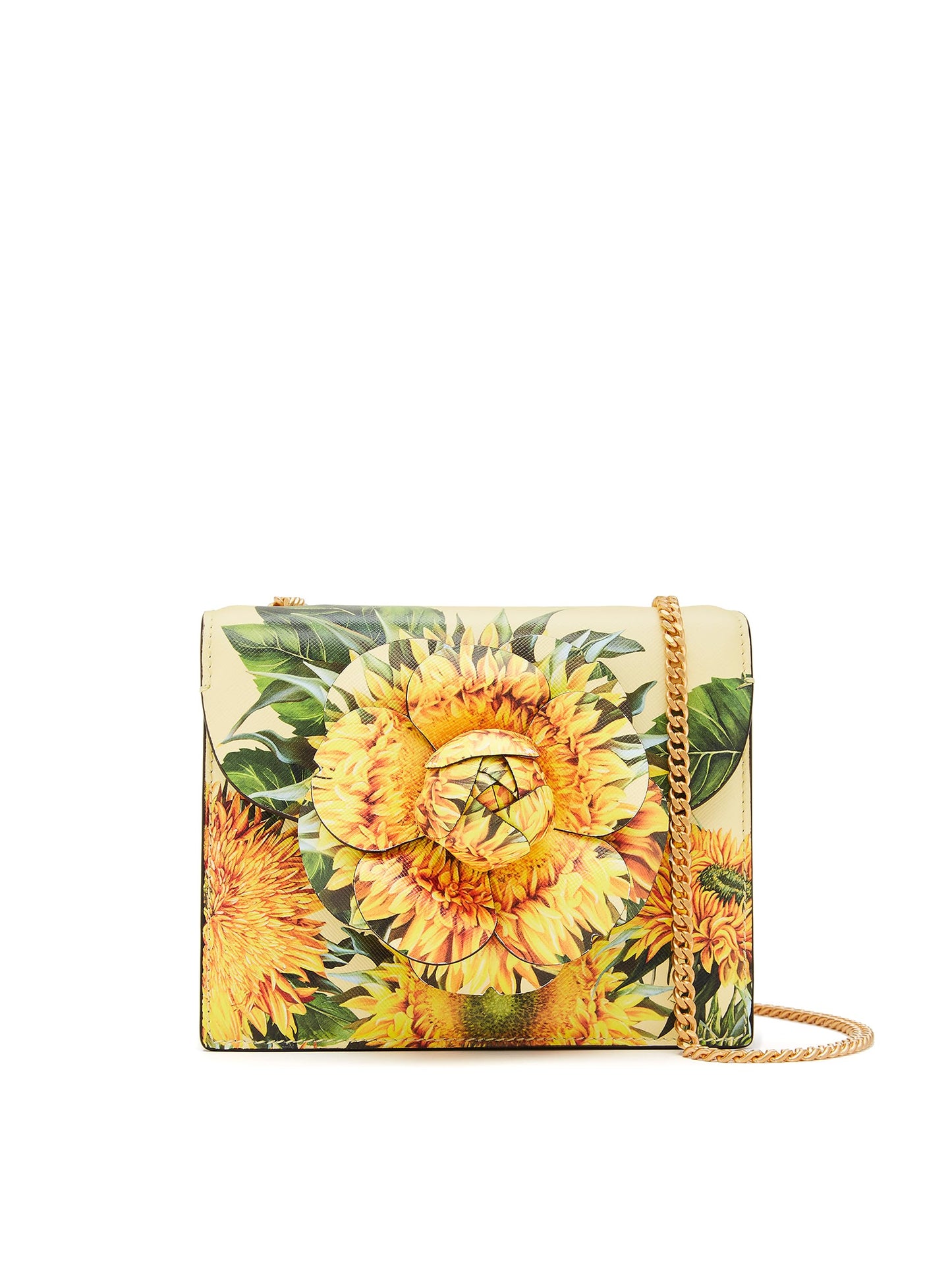 Oscar de la Renta, Sunflower Printed Mini TRO Bag, Yellow Multi