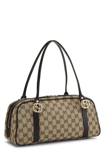 Gucci, sac Boston Twins en toile GG d'origine d'occasion, noir