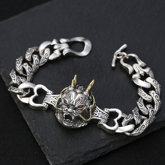 S925 Sterling Silver Creative Temperament Leading Men's Bracelet