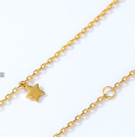 Synthetic Opal Star Moon 925 Silver Necklace