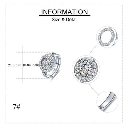 Ensemble de bagues en zircone cubique en argent sterling 925, bague de protection empilable à double halo, bijoux pour femmes