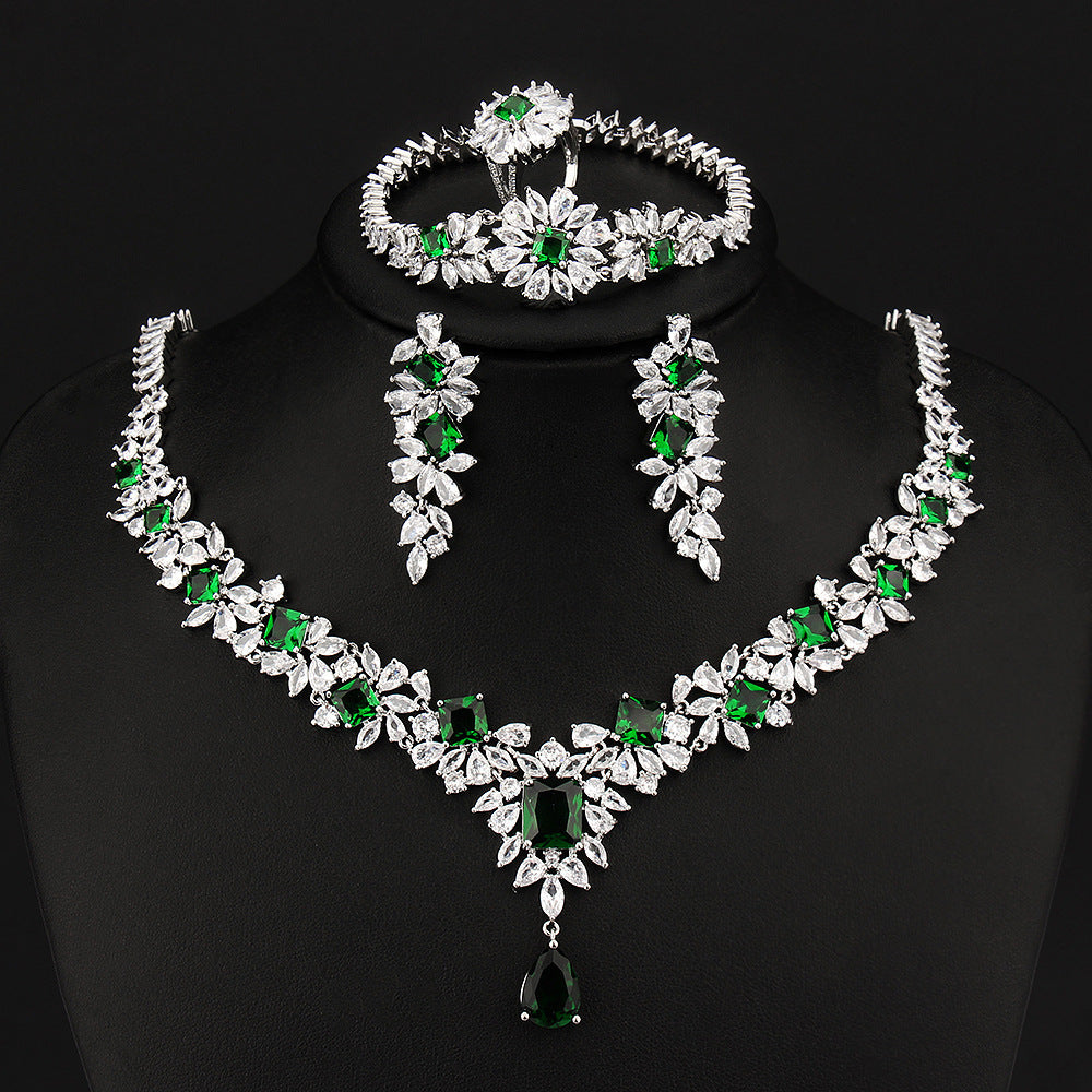 Four Color Bridal Zircon Set With Four Pieces