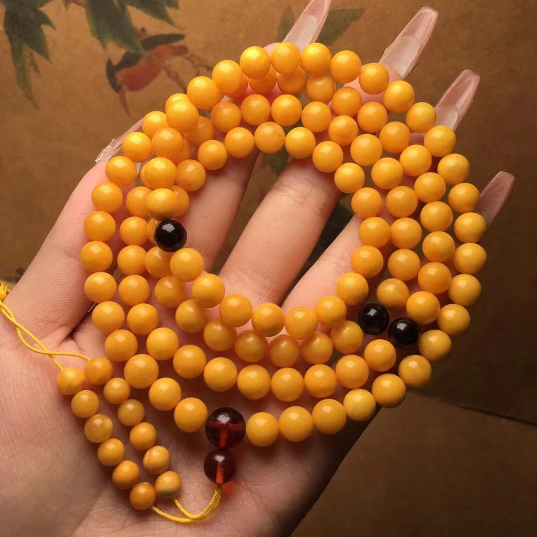 Pulsera de perlas de cera de abejas natural y miel vieja