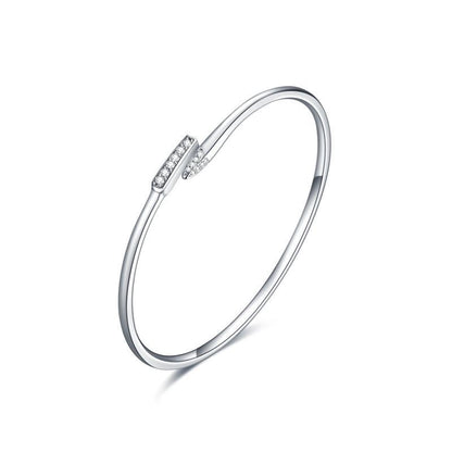 Bracelet manchette ouvert délicat en argent sterling, bijoux cadeau pour femme