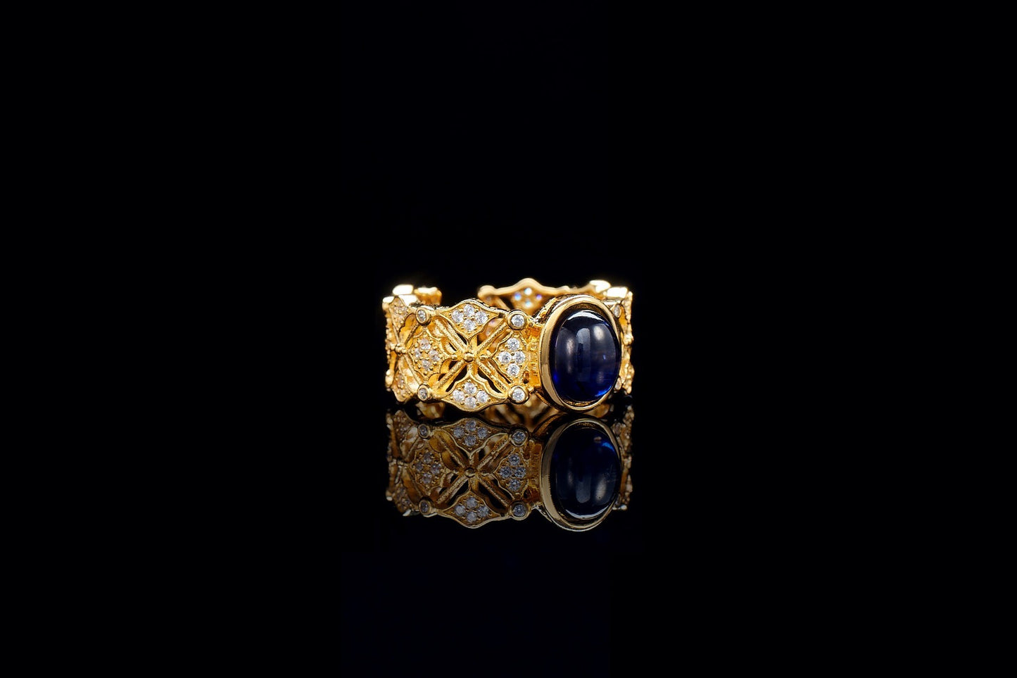 Luxury 925 Silver Plated Sapphire Ring