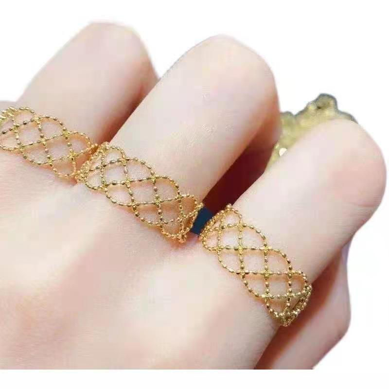 18K Gold Lace Ring Female Jewelry