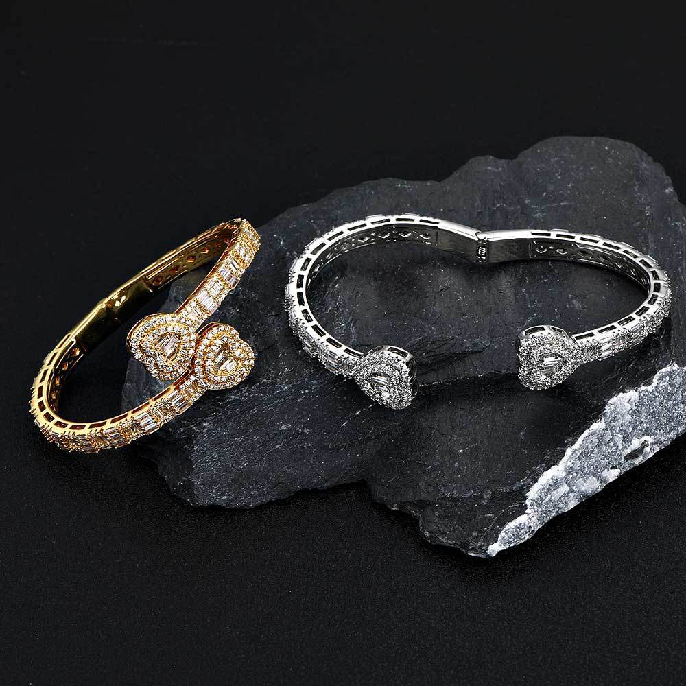 Men's And Women's Fashion Heart-shaped Zircon Bracelet