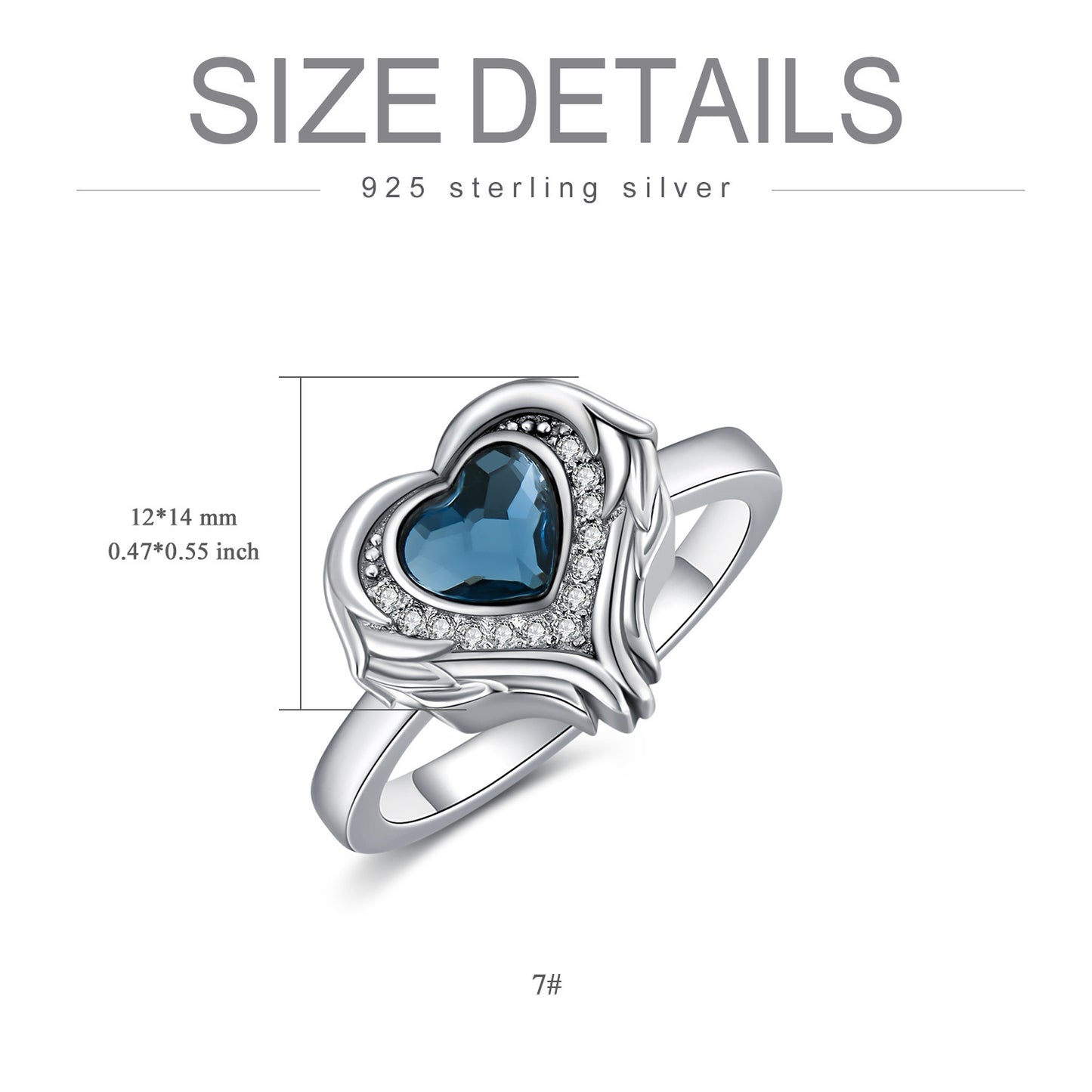 Bague en argent sterling 925 avec urne funéraire en forme de cœur en forme d'aile d'ange pour contenir les cendres de vos proches