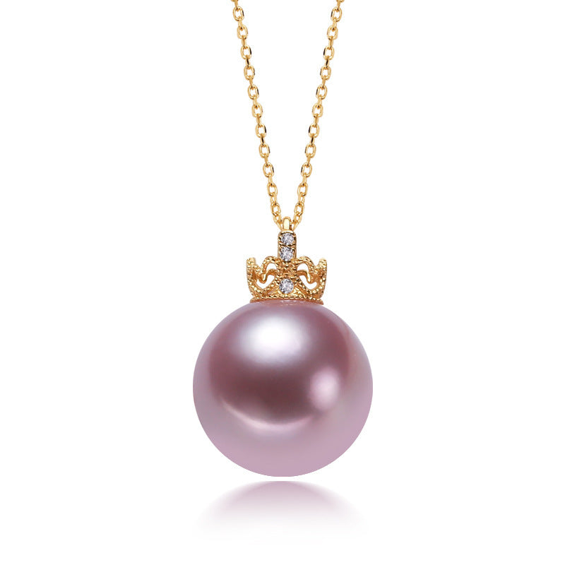 Crown Silver 925 Silver Pendant Pearl Necklace