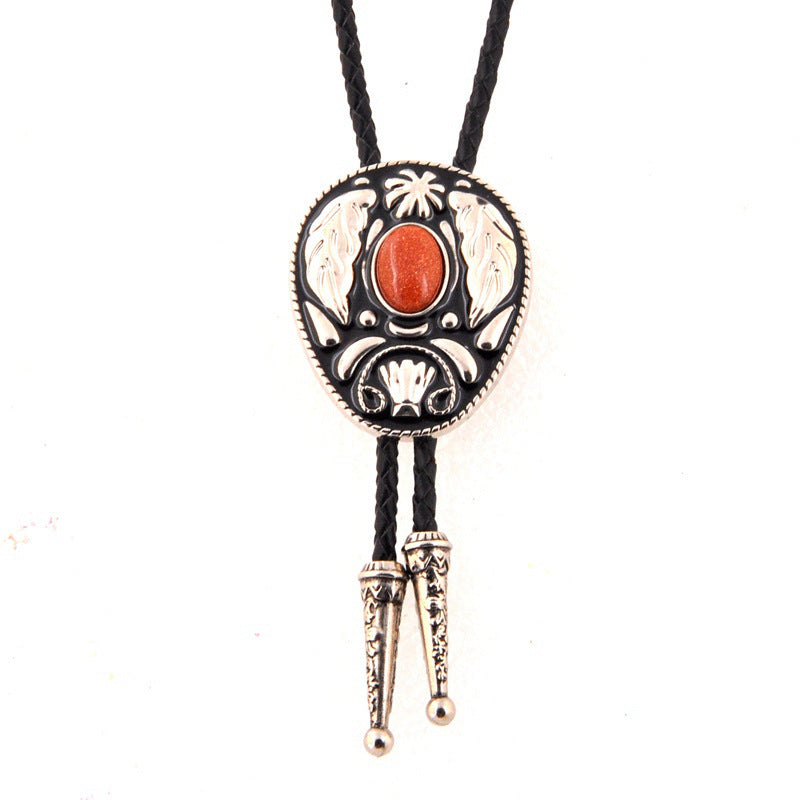 Men's, Red Stone Pendant Necklace