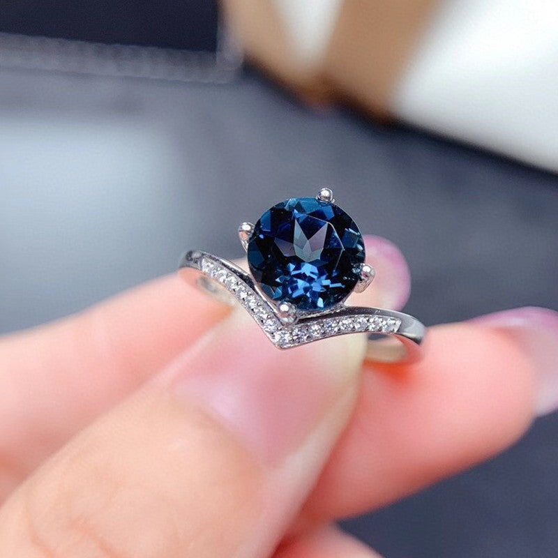 Silver London Blue Topaz Ring Female