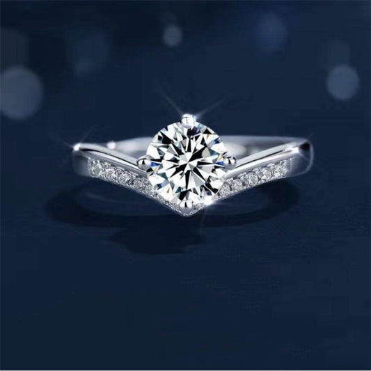 Moissanite Ring Female Princess Crown 1 Carat