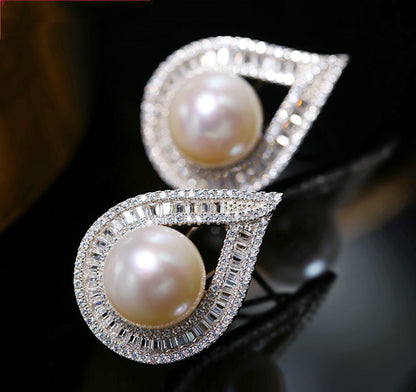 Large Grain Freshwater Pearl Stud Earrings