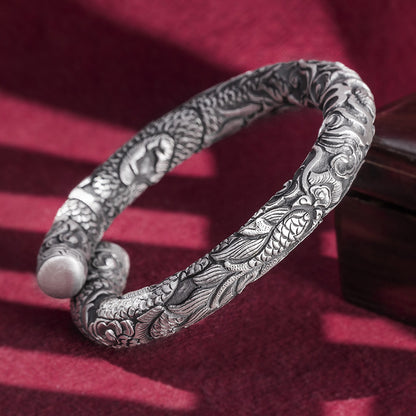 Bracelet de jeu en argent à double tête pour homme