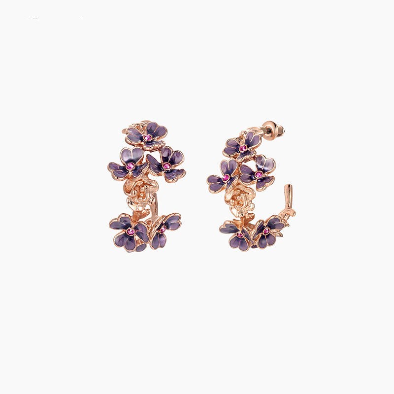 Handmade Oil Dripping Elegant Ear Studs