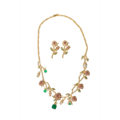 High Quality Flower Bridal Necklace Earring Set