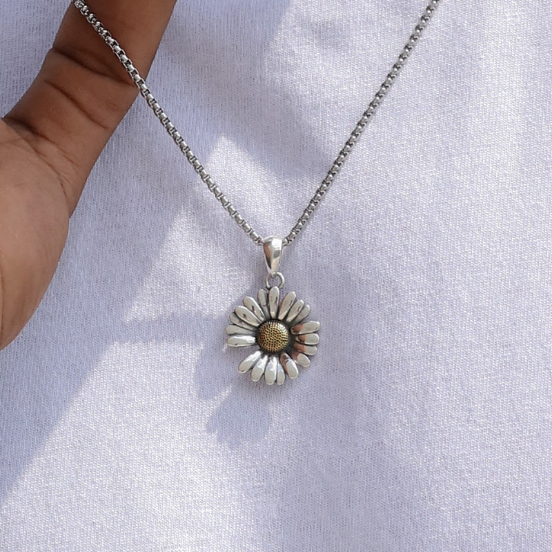 All-match Pendant Sterling Silver Chrysanthemum Necklace