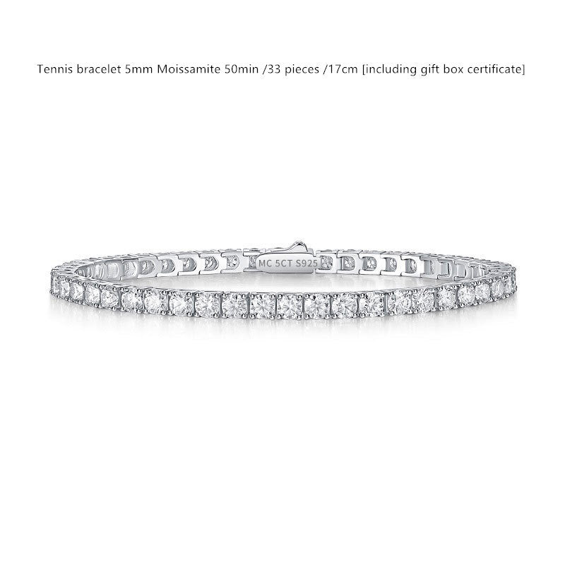 Bracelet de tennis en argent sterling avec moissanite couleur D pour femme