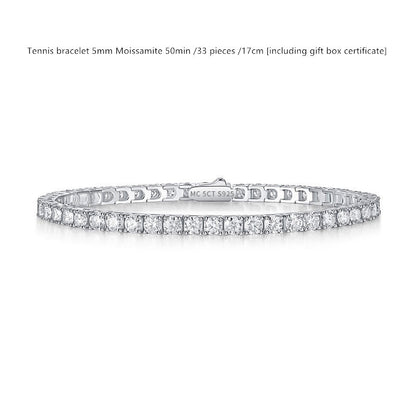 Bracelet de tennis en argent sterling avec moissanite couleur D pour femme