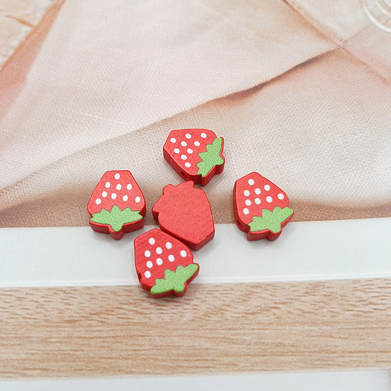 Wooden Fruit Wooden Bead Accessories Children's DIY Bracelet Jewelry Decoration Material