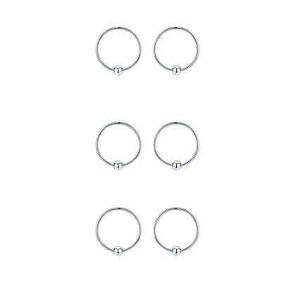 Boucles d'oreilles créoles hypoallergéniques en argent sterling pour cartilage, fines et délicates, pour femmes