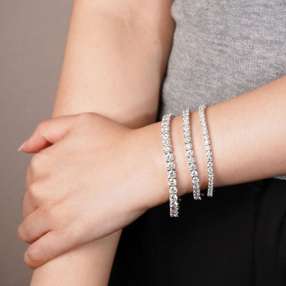 Bracelet de tennis en argent sterling avec moissanite couleur D pour femme