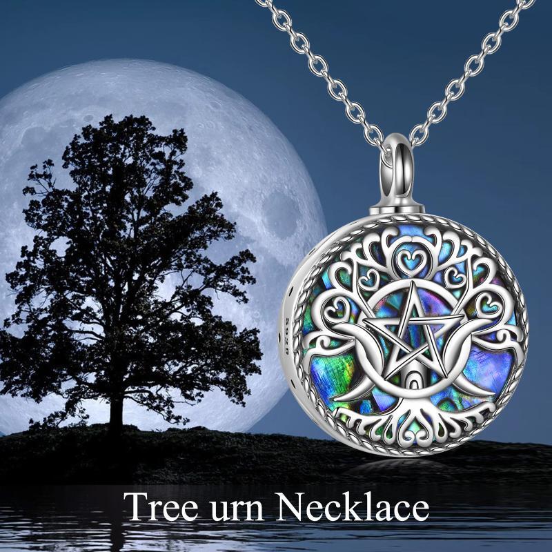 Collier urne déesse triple lune en argent sterling pour cendres bijoux wiccan païen