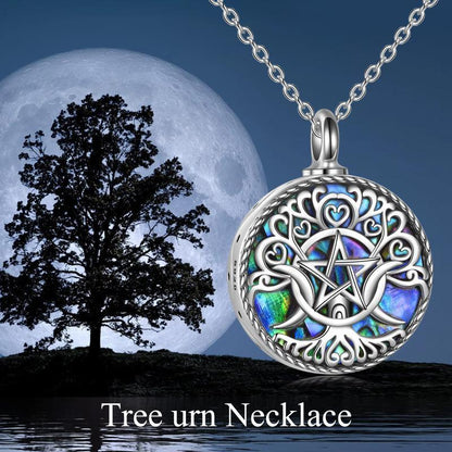 Collar de urna de plata de ley con la diosa de la triple luna para cenizas, joyería pagana wiccan