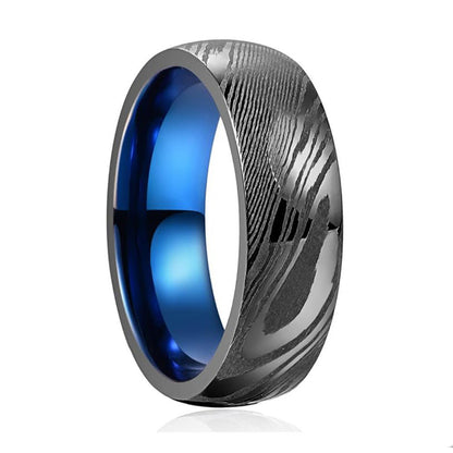 Damascus Steel Ring Two-color Electroplating