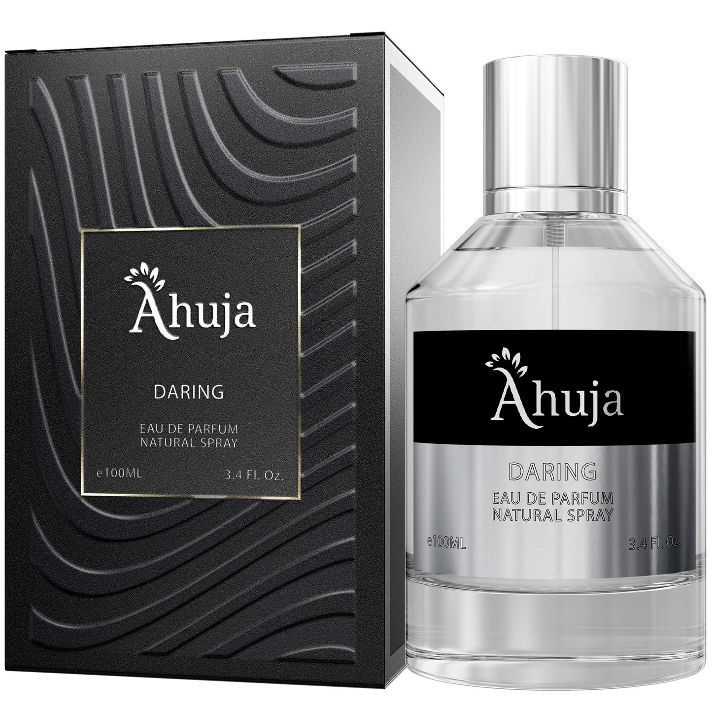 AHUJA Daring Eau de Parfum Cologne pour Homme 3,4 fl oz - Parfum Homme - Parfum Longue Durée pour Homme Original Bold Awakening Pepper &amp; Citrus-Geranium &amp; Patchouli - Cadeau Parfum de Luxe pour Homme EDP