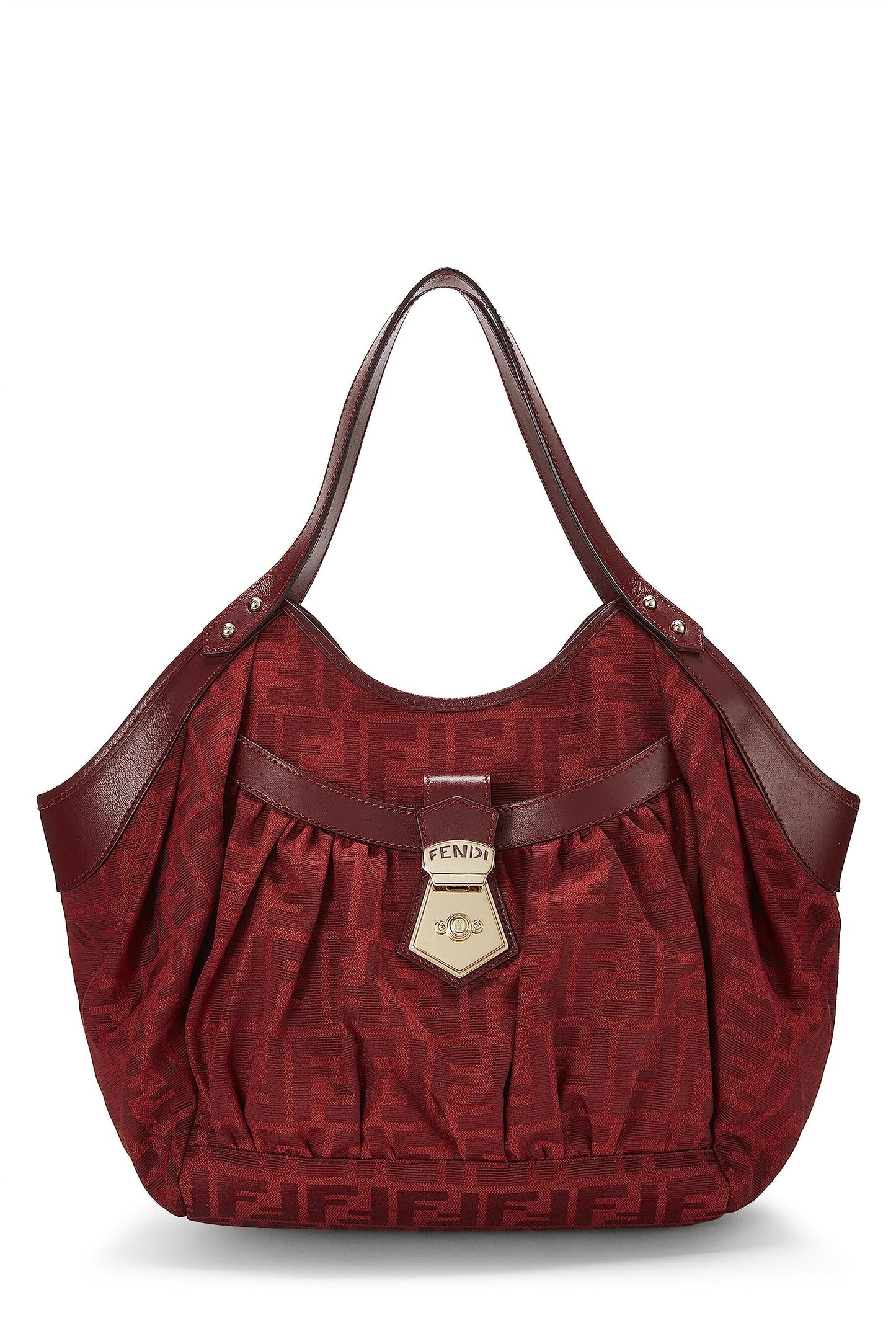 Fendi, Bolso tote de bolsillo pequeño Red Zucca Chef Pre-Loved, Rojo