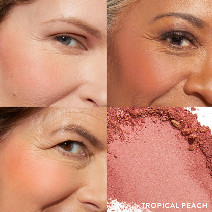 LAURA GELLER NEW YORK Rubor marmoleado Baked Blush-n-Brighten - Paquete de brochas para rubor en ángulo y melocotón tropical