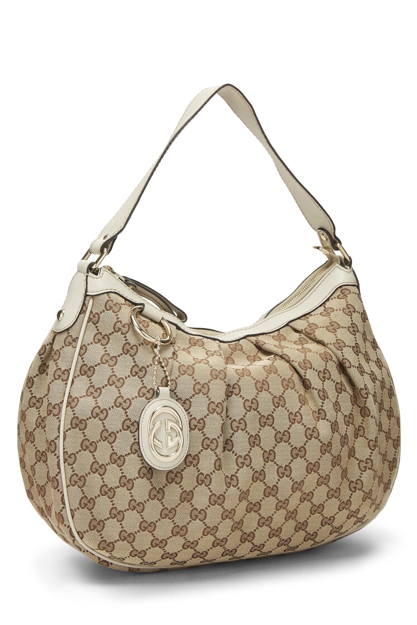 Gucci, Hobo Sukey de lona GG original Pre-Loved, Blanco