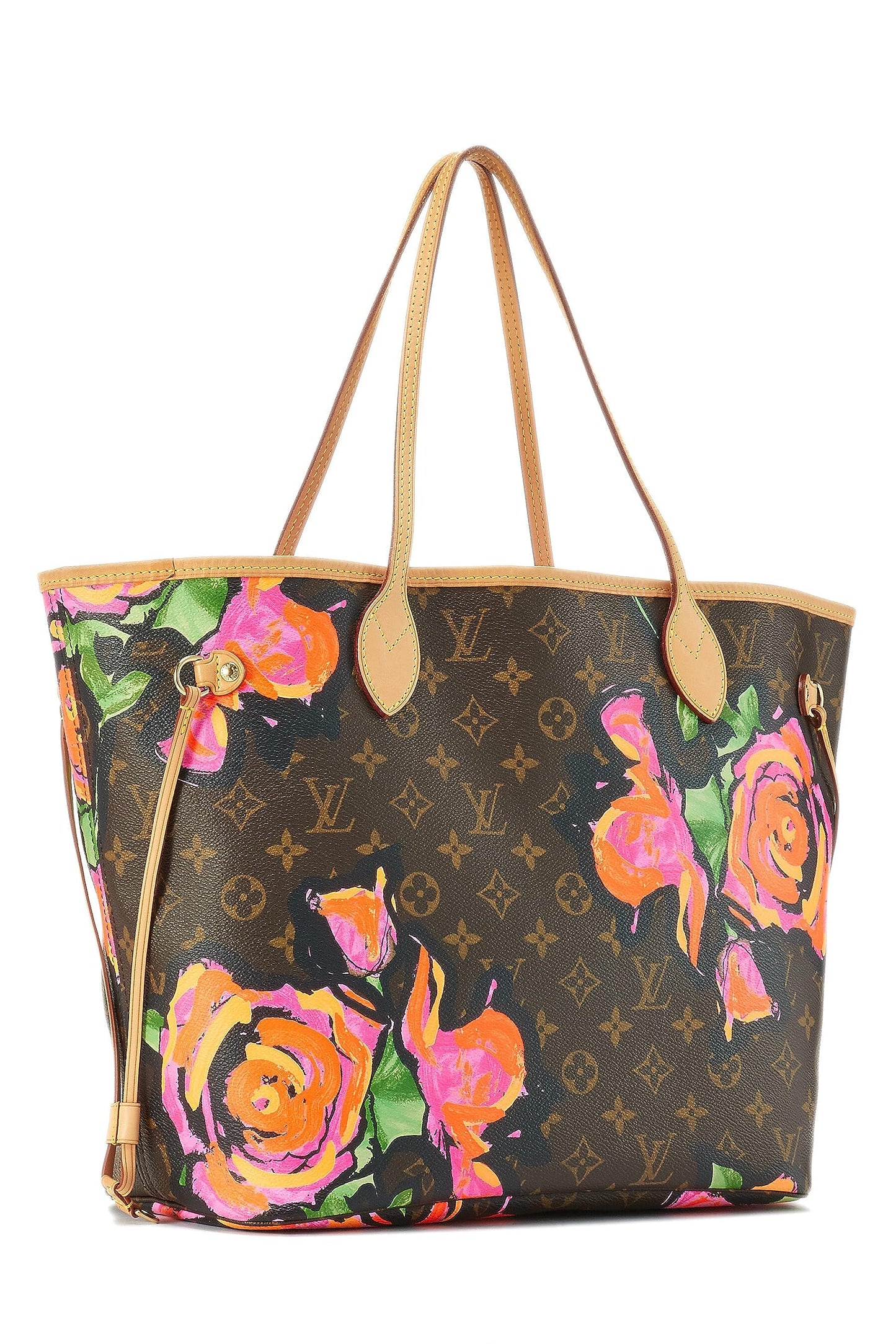 Louis Vuitton, Pre-Loved Stephen Sprouse x Louis Vuitton Monogram Canvas Roses Neverfull MM, Marrón