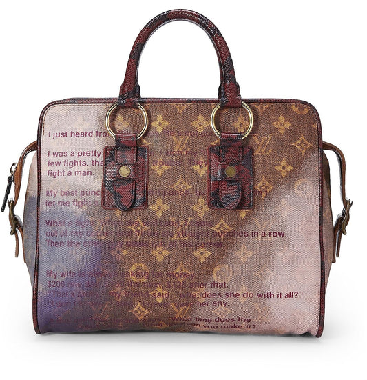 Louis Vuitton, Pre-Loved Richard Prince x Louis Vuitton Purple Monogram Graduate Jokes Bag, Multi