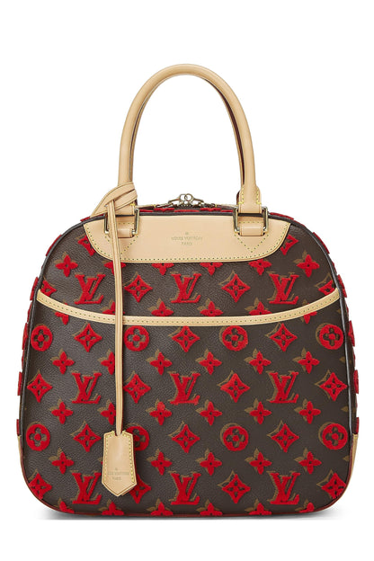 Louis Vuitton, bolso de mano Deauville Cube con monograma rojo de segunda mano, rojo