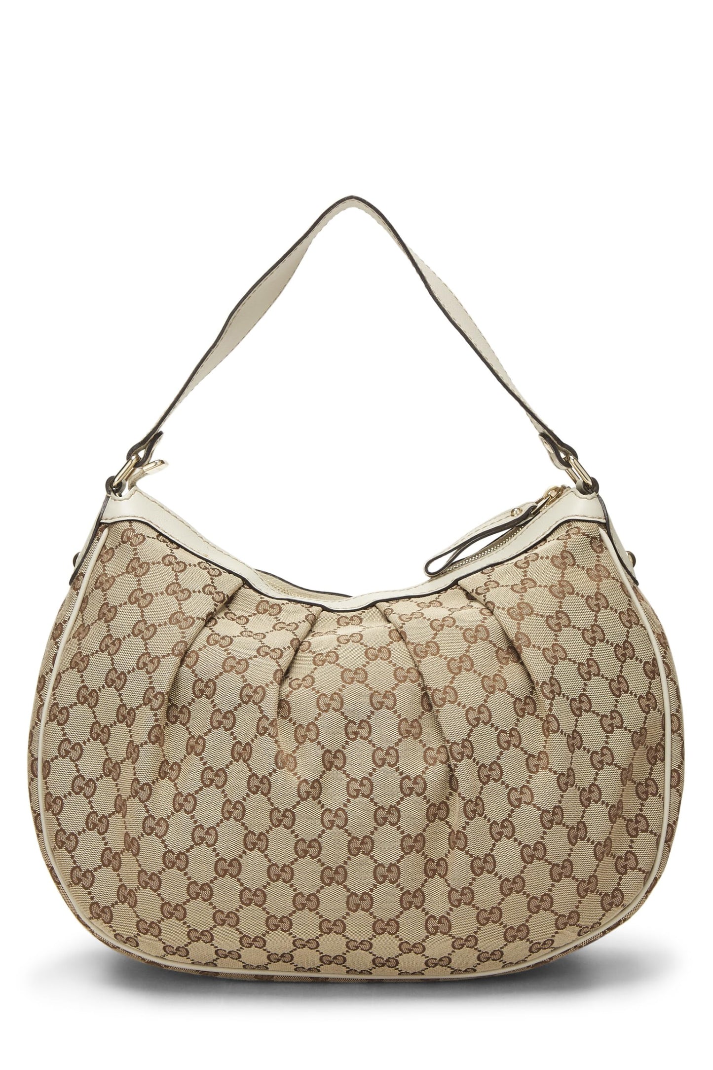 Gucci, sac hobo Sukey en toile GG d'origine d'occasion, blanc