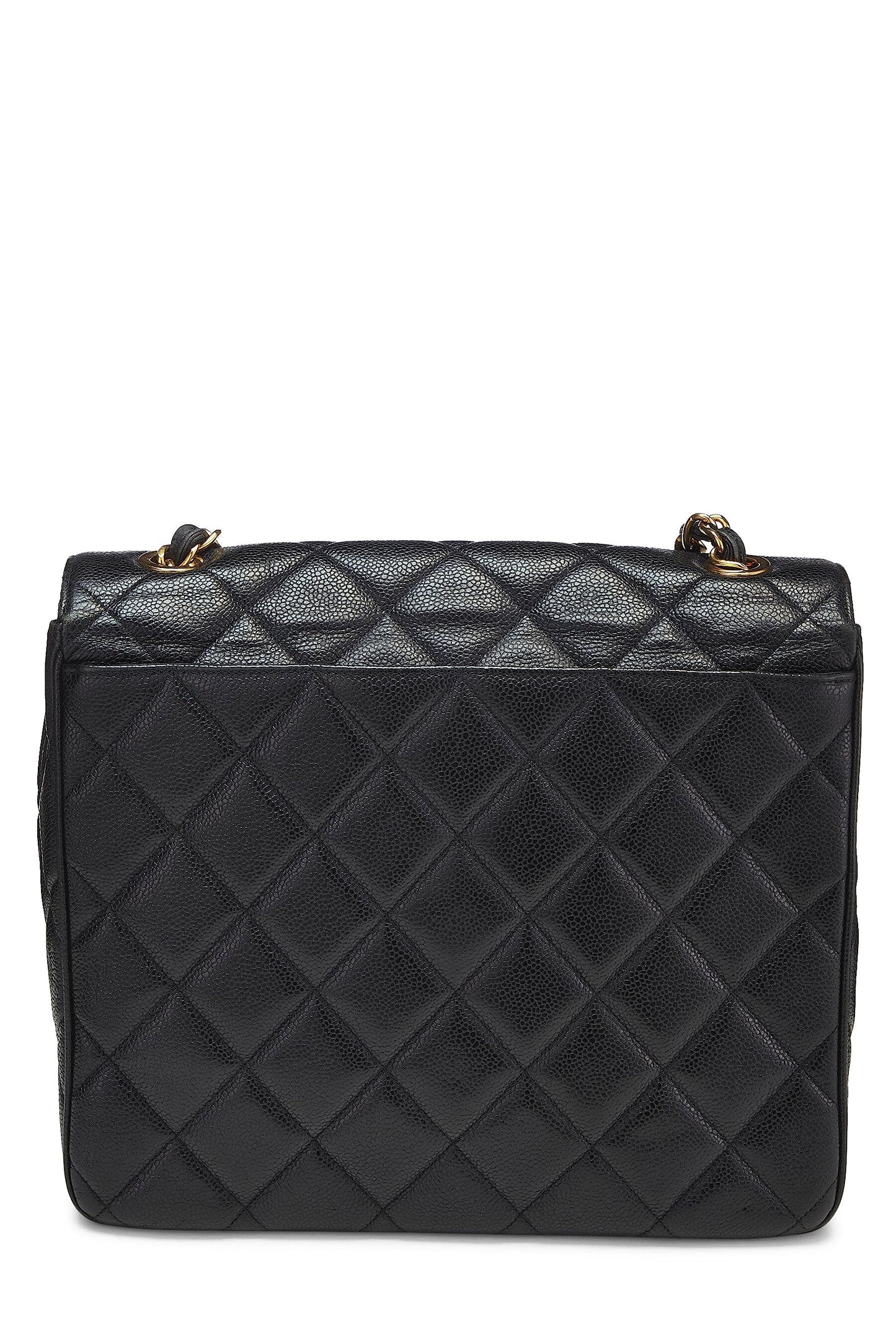 Chanel, Pre-Loved Black Caviar Big CC Square Flap Large, Black