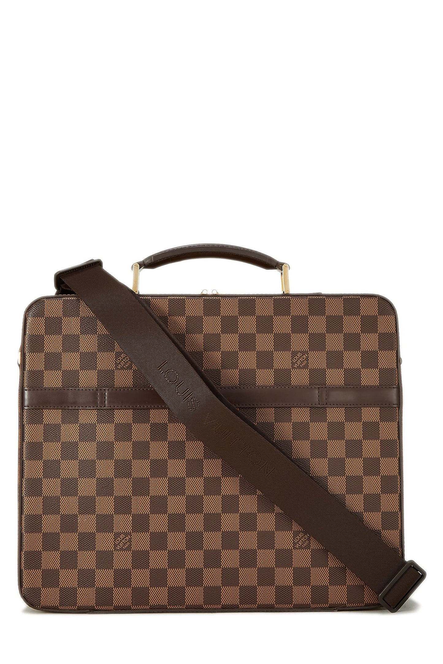 Louis Vuitton, Pre-Loved Damier Ebene Porte Ordinateur Sabana, Marrón