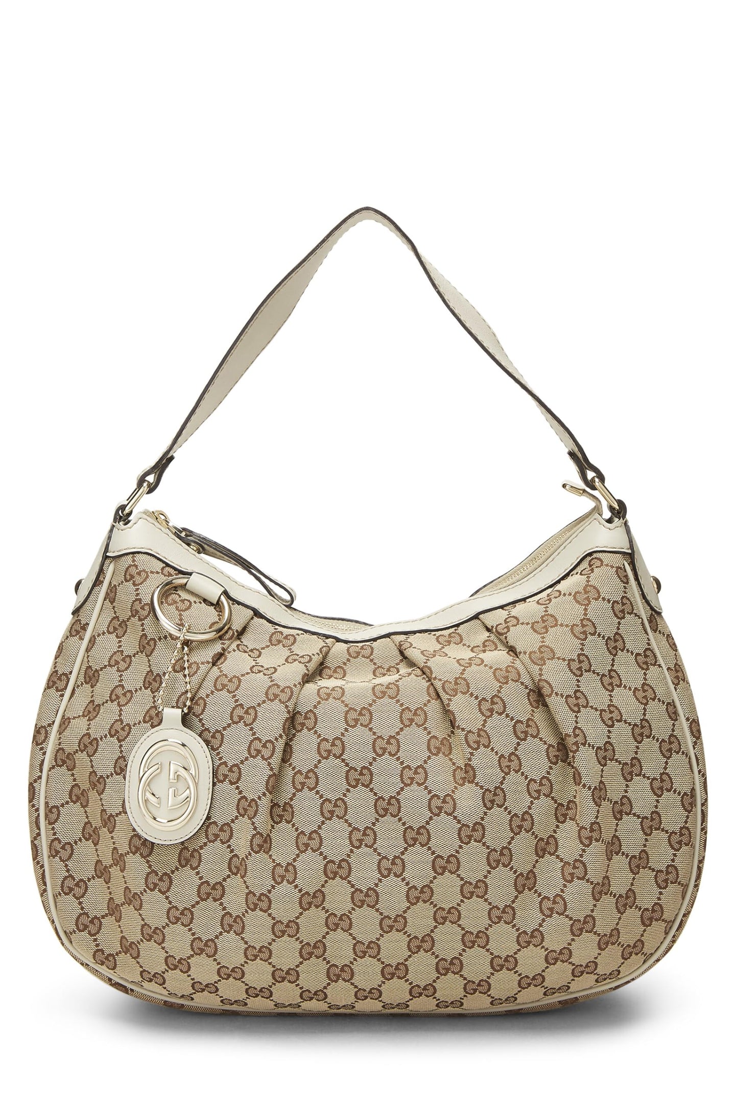 Gucci, Hobo Sukey de lona GG original Pre-Loved, Blanco