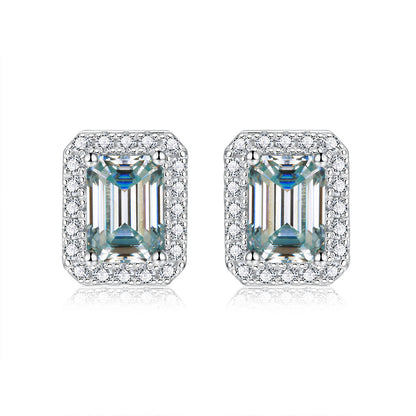 Women's Moissanite Emerald Cut Earrings