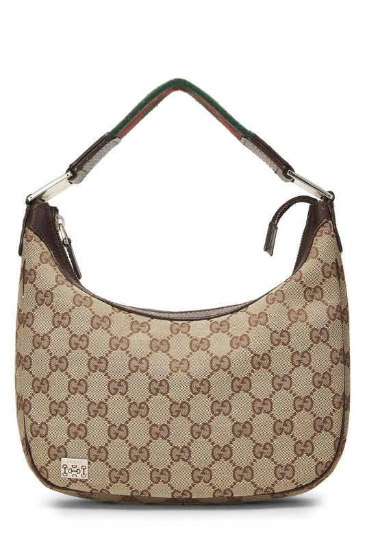 Gucci, Pre-Loved Original GG Canvas Pop Hobo, Brown