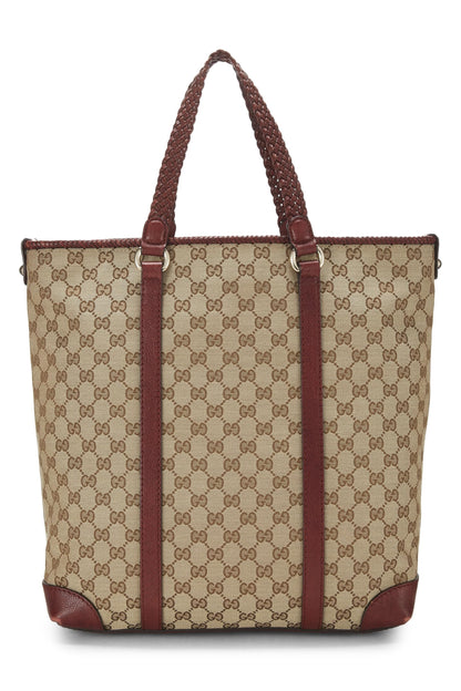 Gucci, Pre-Loved Burgundy Original GG Canvas Tote, Burgundy