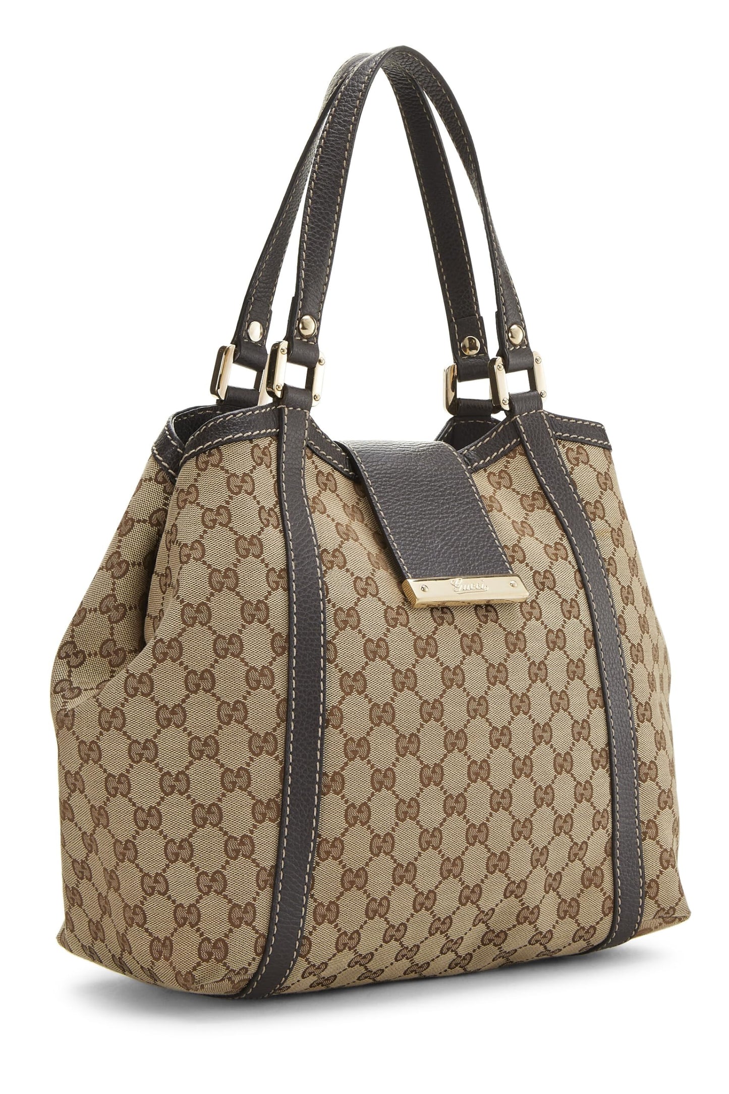 Gucci, sac fourre-tout Shelly en toile GG marron d'origine d'occasion, marron