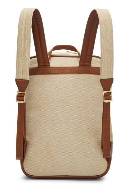 Gucci, Pre-Loved Beige Canvas Web Backpack, Brown