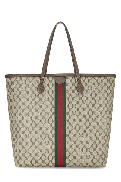 Balenciaga, sac fourre-tout Hacker Graffiti en toile enduite beige Balenciaga x Gucci d'occasion, grand modèle, marron